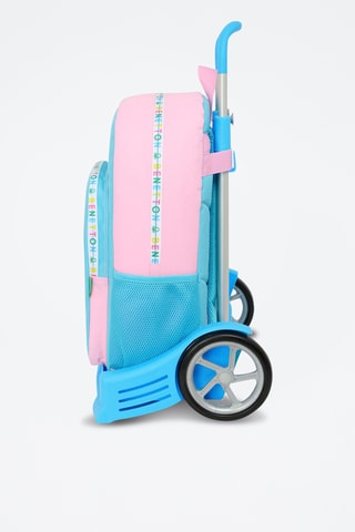 Sac à dos à roulettes Unique - Rose et ciel