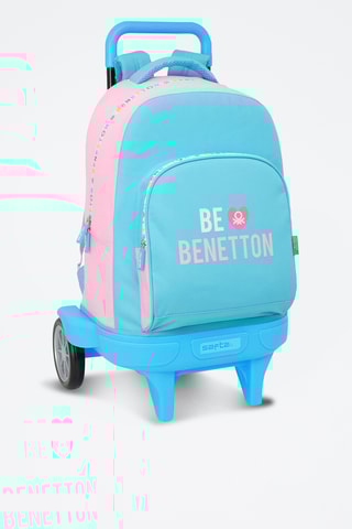 Sac à dos à roulettes Unique - Rose et turquoise
