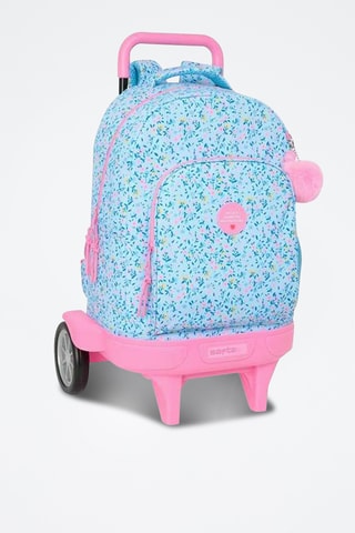 Sac à dos à roulettes Paraiso - Ciel et rose