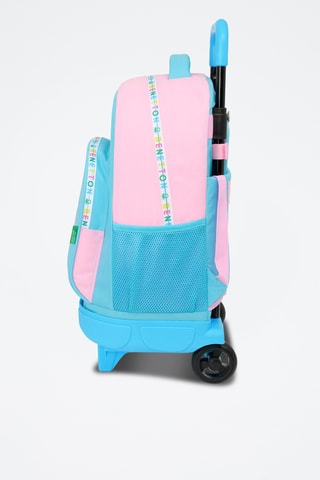 Sac à dos à roulettes Unique - Rose et ciel