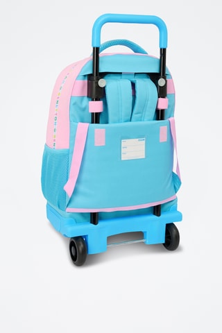 Sac à dos à roulettes Unique - Rose et ciel