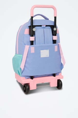 Sac à dos à roulettes Mellow - Vert d’eau et mauve