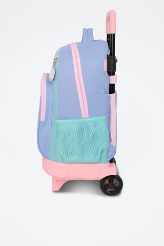 Sac à dos à roulettes Mellow - Vert d’eau et mauve