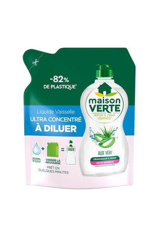 6 x Liquide vaisselle ultra concentré à diluer Aloe Vera Maison Verte - 150 ml