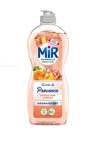 5 x Liquide vaisselle Secrets de Provence Pêche de Vigne et Melon Mir - 675 ml