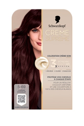 3 x Coloration crème soin Crème Suprême Schwarzkopf - 5-69 Châtain Chocolat