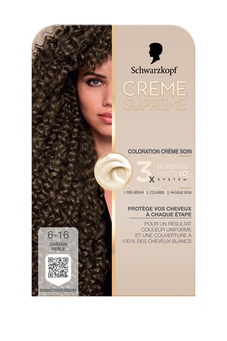 3 x Coloration crème soin Crème Suprême Schwarzkopf - 6-16 Châtain Perle