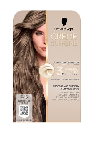 3 x Coloration crème soin Crème Suprême Schwarzkopf - 7-16 Blond Foncé Cendré