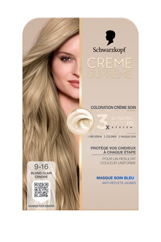 3 x Coloration crème soin Crème Suprême Schwarzkopf - 9-16 Blond Clair Cendré