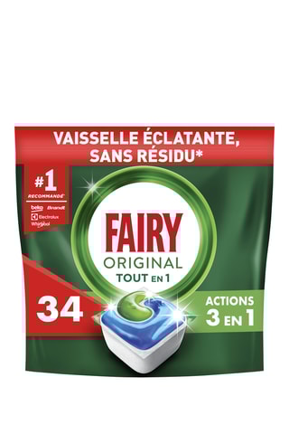 3 x Capsules de lave-vaisselle Fairy Original Tout en 1 - 34 capsules