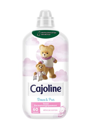 4 x Adoucissant Cajoline Doux et Pur - Rêve de coton - 60 lavages