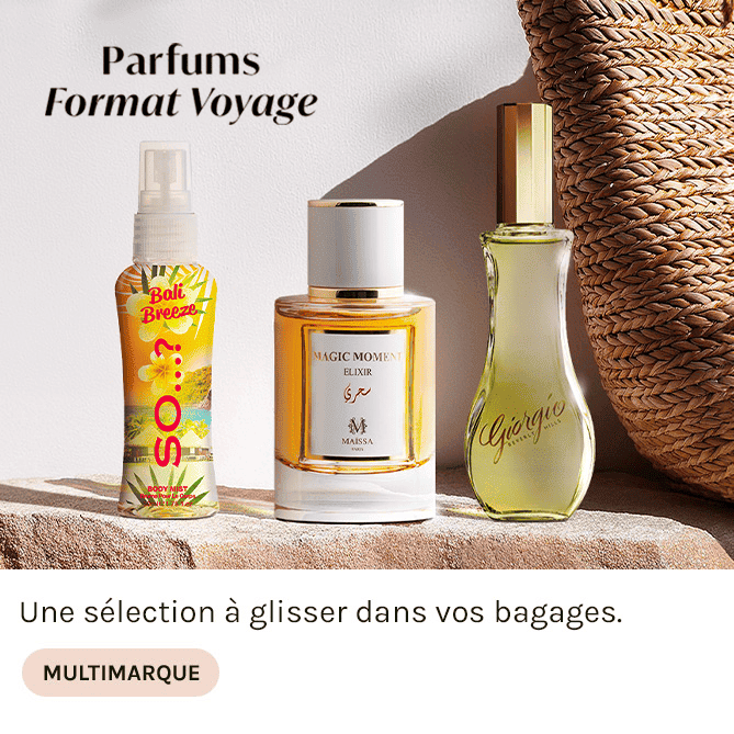 PARFUMS FORMAT VOYAGE en soldes chez BEAUTÉ PRIVÉE