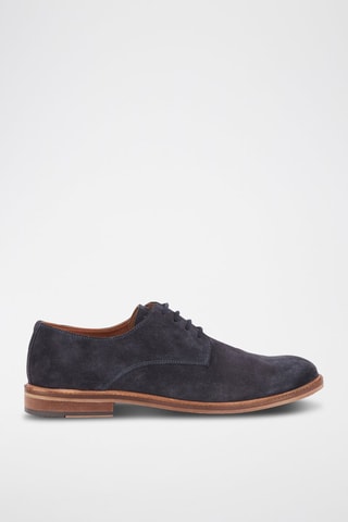 Derbys en croûte de cuir d’agneau - Bleu foncé