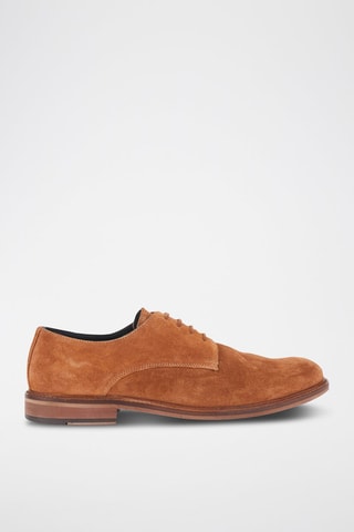 Derbys en croûte de cuir d’agneau - Camel