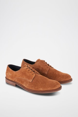 Derbys en croûte de cuir d’agneau - Camel