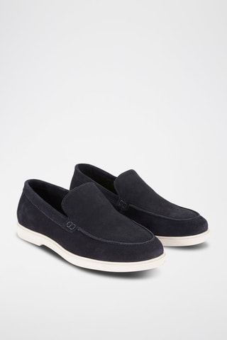 Mocassins en nubuck - Bleu marine