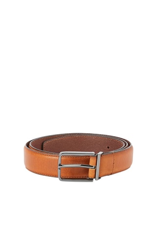 Ceinture en cuir de buffle - Camel