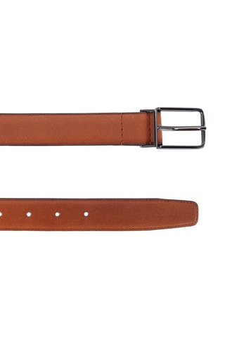 Ceinture en cuir de buffle - Camel