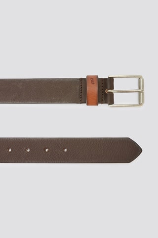 Ceinture en cuir pleine fleur - Marron