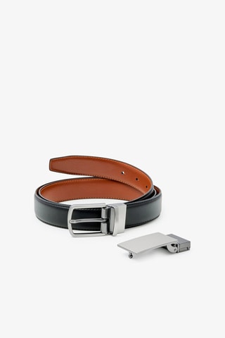 Ceinture réversible en cuir - Noir