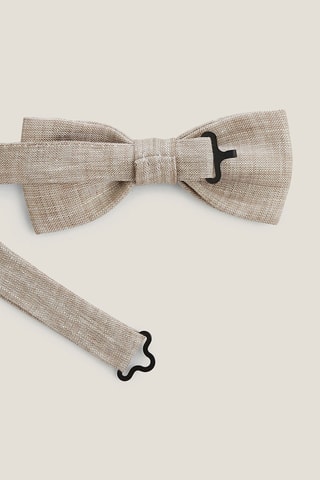 Nœud papillon en lin - Beige