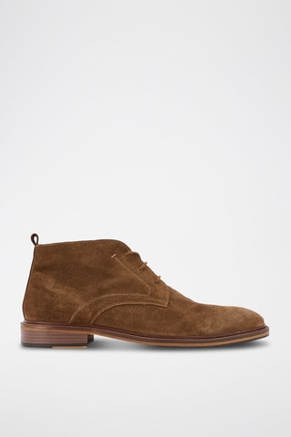 Boots en cuir et nubuck - Marron