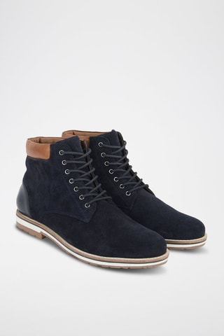 Boots en nubuck - Bleu foncé