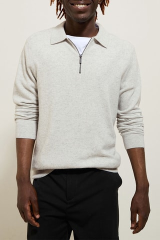 Pull en laine et cachemire - Gris clair chiné