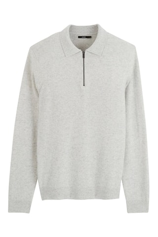 Pull en laine et cachemire - Gris clair chiné