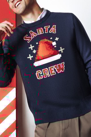 Pull Santa Srew - Bleu nuit