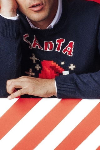 Pull Santa Srew - Bleu nuit