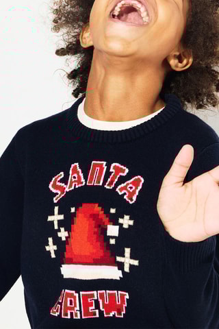 Pull Santa Srew - Bleu nuit