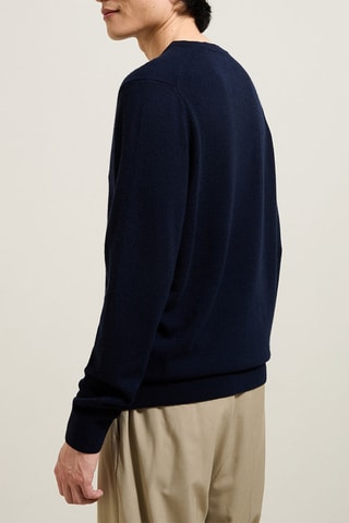 Pull en mérinos et cachemire - Bleu marine