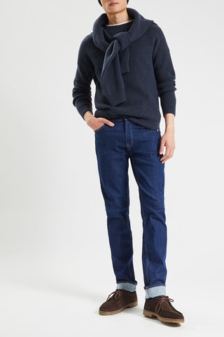 Pull en laine et cachemire - Bleu marine