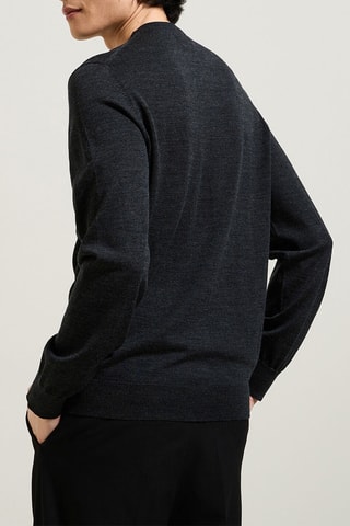 Pull en mérinos - Gris foncé chiné