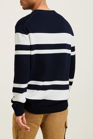 Pull - Bleu marine et blanc