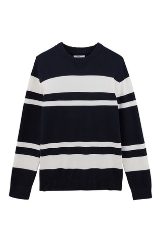 Pull - Bleu marine et blanc