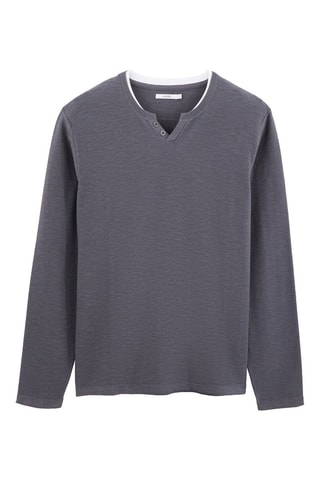 Pull en coton biologique - Bleu-gris