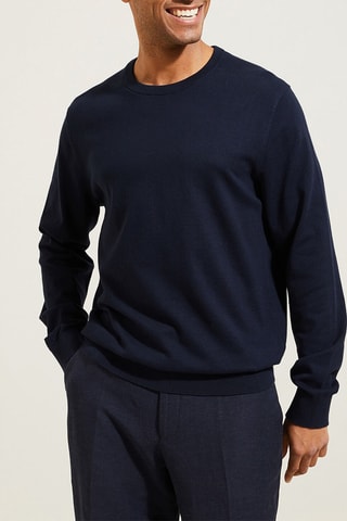 Pull en coton biologique - Bleu marine