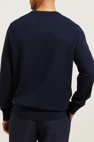 Pull en coton biologique - Bleu marine