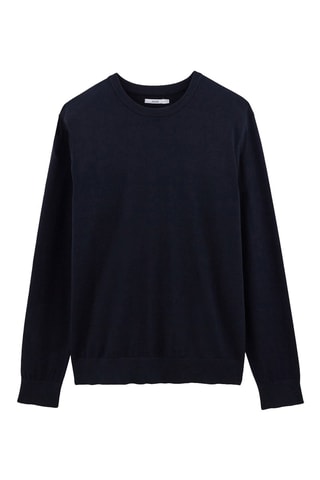 Pull en coton biologique - Bleu marine