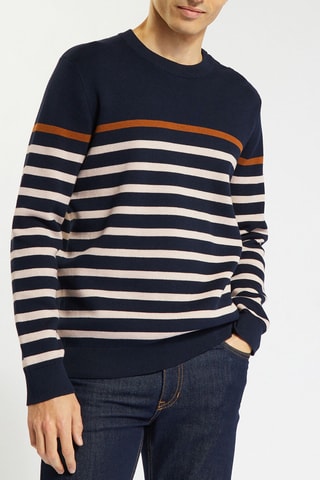 Pull regular en coton biologique - Bleu