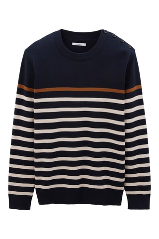 Pull regular en coton biologique - Bleu