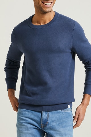 Pull en coton biologique - Bleu