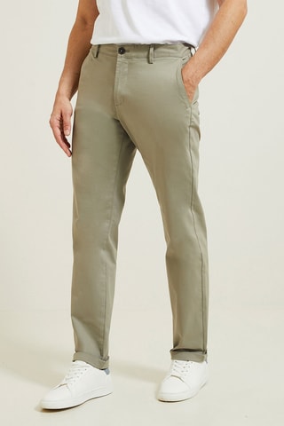 Pantalon chino regular - Vert clair