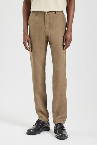 Pantalon slim en lin - Beige
