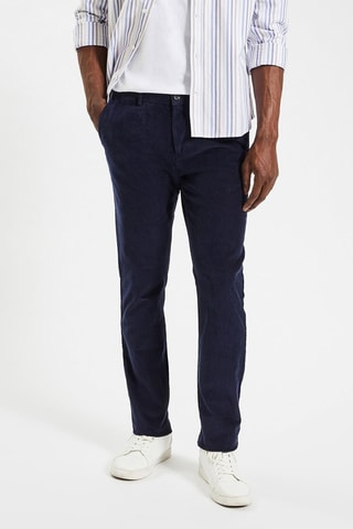Chino slim en velours - Bleu marine