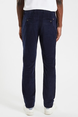 Chino slim en velours - Bleu marine