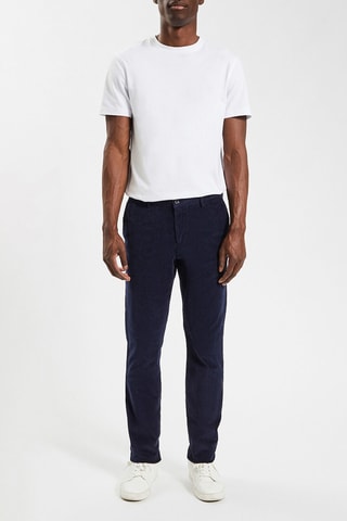 Chino slim en velours - Bleu marine