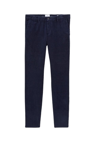 Chino slim en velours - Bleu marine